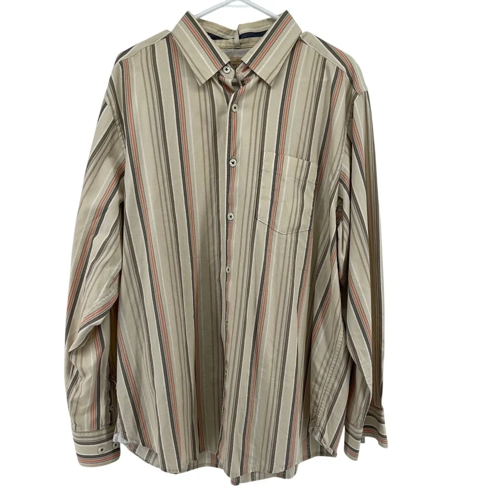 Tommy Bahama Striped Button Down Shirt Casual Dress Shirt‎ XL
